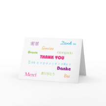 多くの言語のカードで感謝