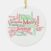 多くの言語のクリスマス セラミックオーナメント (正面)