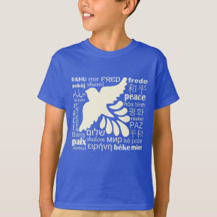 多くの言語のシャツとジャケットでPEACE Tシャツ