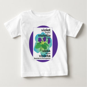 多くの言語のバイオレット ベビーTシャツ