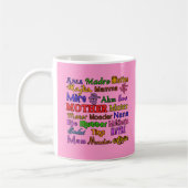 多くの言語の単語の母 コーヒーマグカップ (左)