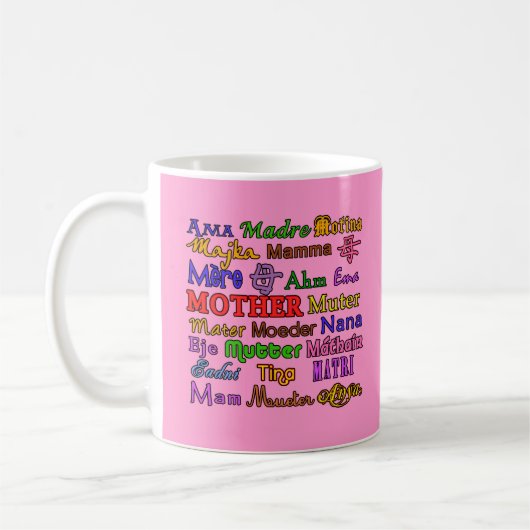多くの言語の単語の母 コーヒーマグカップ (左)