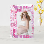 多くの言語の妊婦-母の日カード カード (黄色い花)