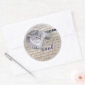 多くの言語の猫 ラウンドシール (封筒)