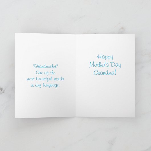 多くの言語の祖母がデイカードを持つ カード (内部)