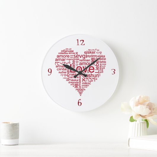 ***多くの言語を好む****おもしろい時計 ラージ壁時計 (ホーム)
