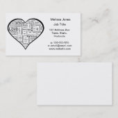 多くの言語ハートの愛 名刺 (正面/裏面)