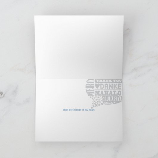 多くの言語挨拶状のありがとう サンキューカード (内部)