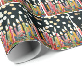 多くの誕生日キャンドルをケーキ ラッピングペーパー (ロールコーナー)