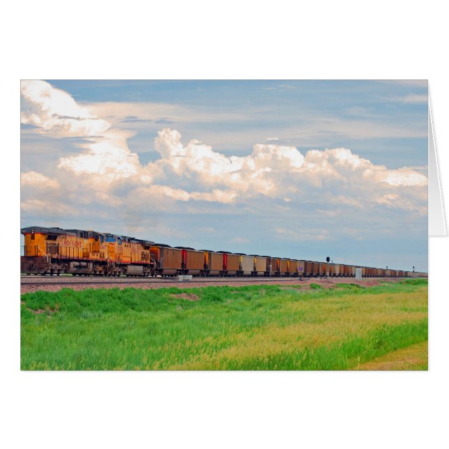 多くの車が付いている列車 (正面横)