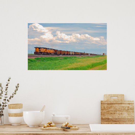 多くの車のポスターを使って列車を走らせる ポスター (キッチン)