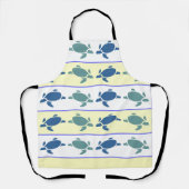 多くの青いウミガメのキッチンエプロン エプロン (正面)