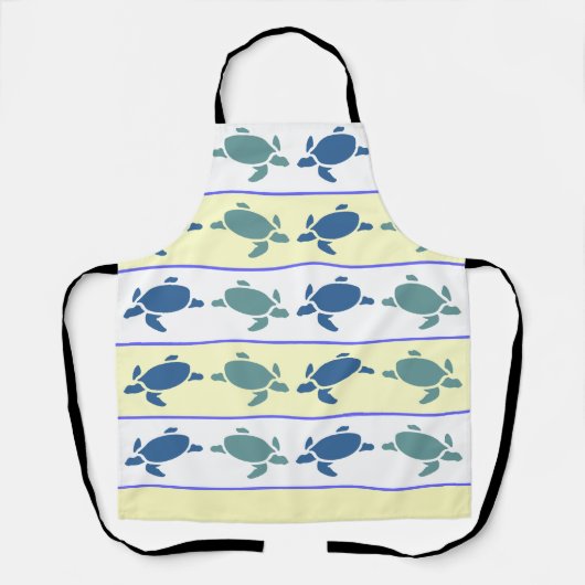 多くの青いウミガメのキッチンエプロン エプロン (正面)