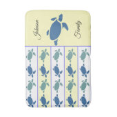 多くの青いカメ任意の家族名バスマット バスマット (正面縦)