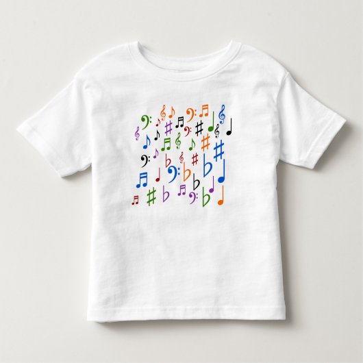 多くの音符と記号 トドラーTシャツ (正面)
