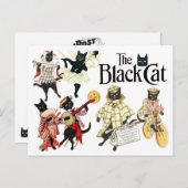 多くの顔の黒猫 ポストカード (正面/裏面)