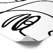 多くの顔ラインアート ポスター (角)