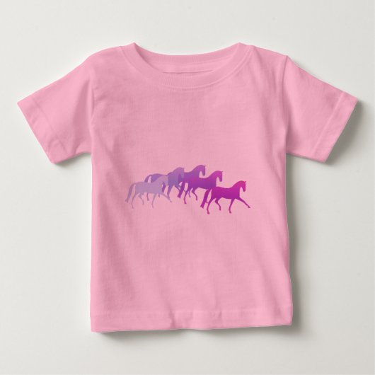 多くの馬(紫色) ベビーTシャツ (正面)