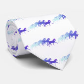 多くの馬(青) ネクタイ (ロール)