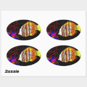 多くの魚の一つ 楕円形シール (シート)