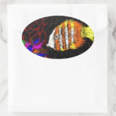 多くの魚の一つ 楕円形シール (バッグ)