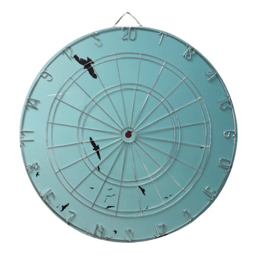 多くの鳥とコントレイル ダーツボード (正面)