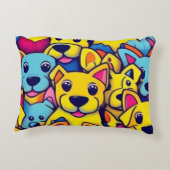 多くの黄色い犬は幸せな犬 アクセントクッション (裏面)