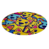 多くの黄色い犬は幸せな犬 カッティングボード (角)