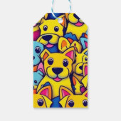 多くの黄色い犬は幸せな犬 ギフトタグ (裏面)