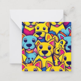 多くの黄色い犬は幸せな犬 ノートカード