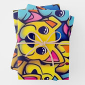 多くの黄色い犬は幸せな犬 ラッピングペーパーシート (インサイチュ)