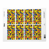 多くの黄色い犬は幸せな犬 ラベル (フルシート)