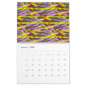 多くのcoを持つ非常にカラフルのパター違うン カレンダー (1月 2026)