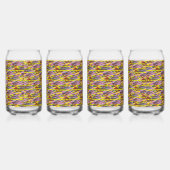 多くのcoを持つ非常にカラフルのパター違うン ガラス缶 (左)