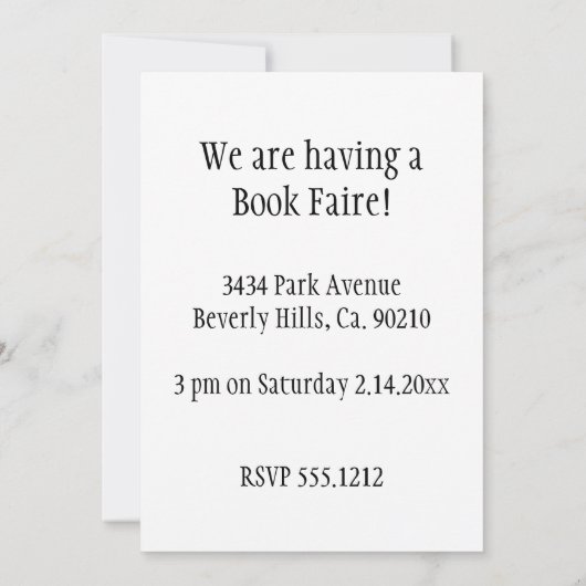 多くはより頭が切れるな本みみずは予約します 招待状 (裏面)