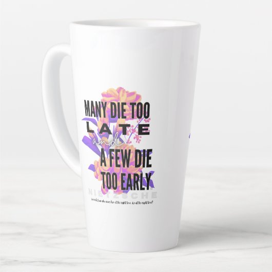 多くは死ぬが早すぎる。ニーチェ カフェラテマグ (左アングル)