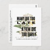 多くは死ぬが早すぎる。ニーチェ ポストカード (正面/裏面)