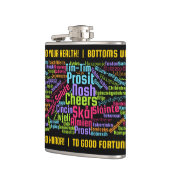 多カラフルくの言語のワードアート応援 フラスク (左)