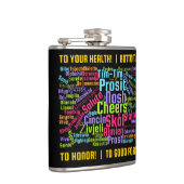 多カラフルくの言語のワードアート応援 フラスク (右)