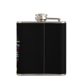 多カラフルくの言語のワードアート応援 フラスク (裏面)