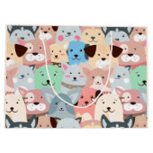 多カラフル犬デザイン大抱き枕 ラージペーパーバッグ (裏面)