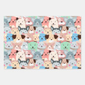 多カラフル犬デザイン ラッピングペーパーシート (正面2)