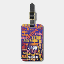 多カラフル言語での旅Word Cloud ラゲッジタグ
