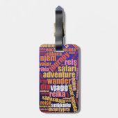 多カラフル言語での旅Word Cloud ラゲッジタグ (裏面縦)