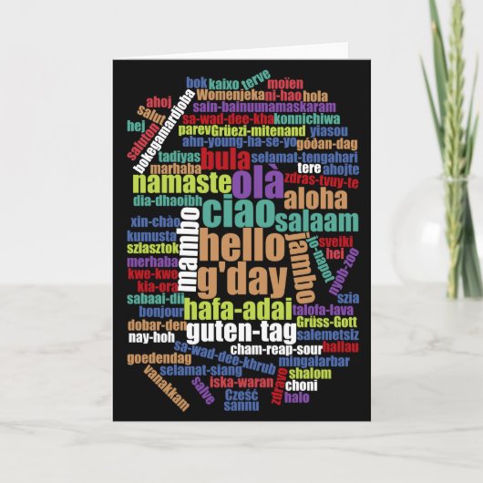 多カラフル言語でWord Cloud カード (正面)