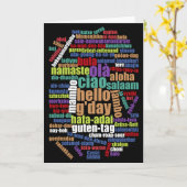 多カラフル言語でWord Cloud カード (黄色い花)