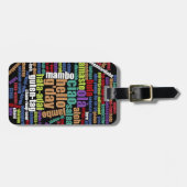 多カラフル言語でWord Cloud ラゲッジタグ (正面横)