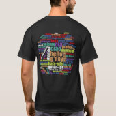 多カラフル言語でWord Cloud Tシャツ (裏面)