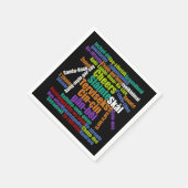 多カラフル言語の応援トーストWord Cloud スタンダードカクテルナプキン (角)