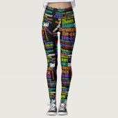 多カラフル言語の応援トーストWord Cloud レギンス (正面)